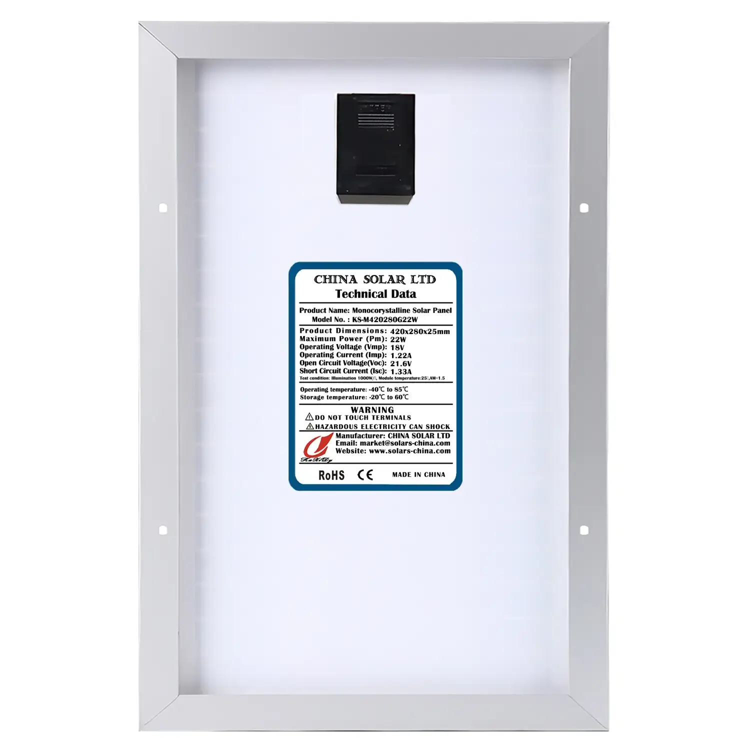 Monocrystalline Solar Module 22W