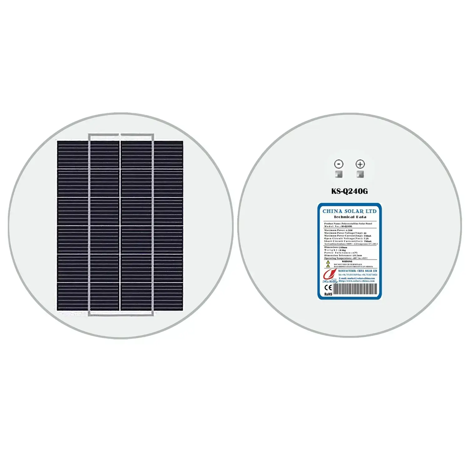 Panneau Solaire Rond 6V