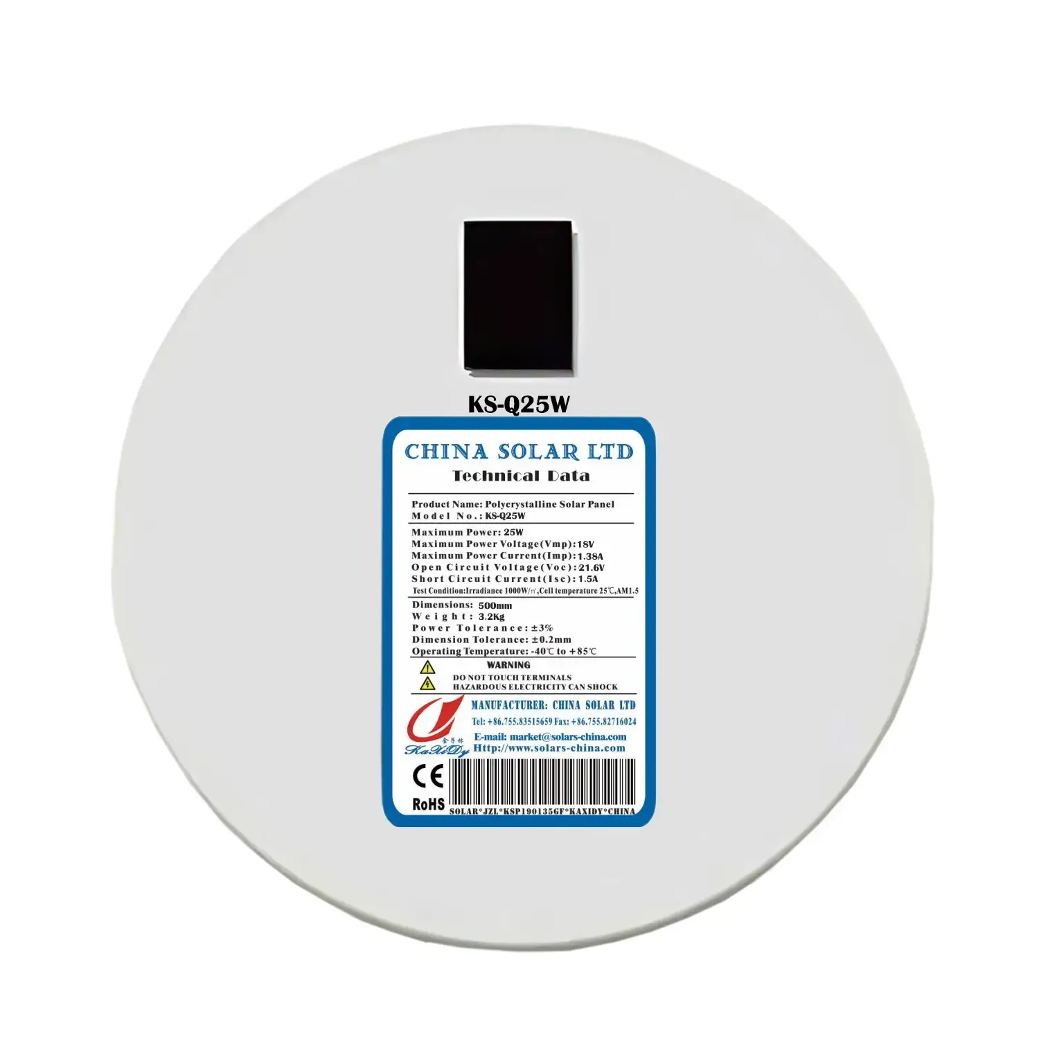 round solar panel 12V