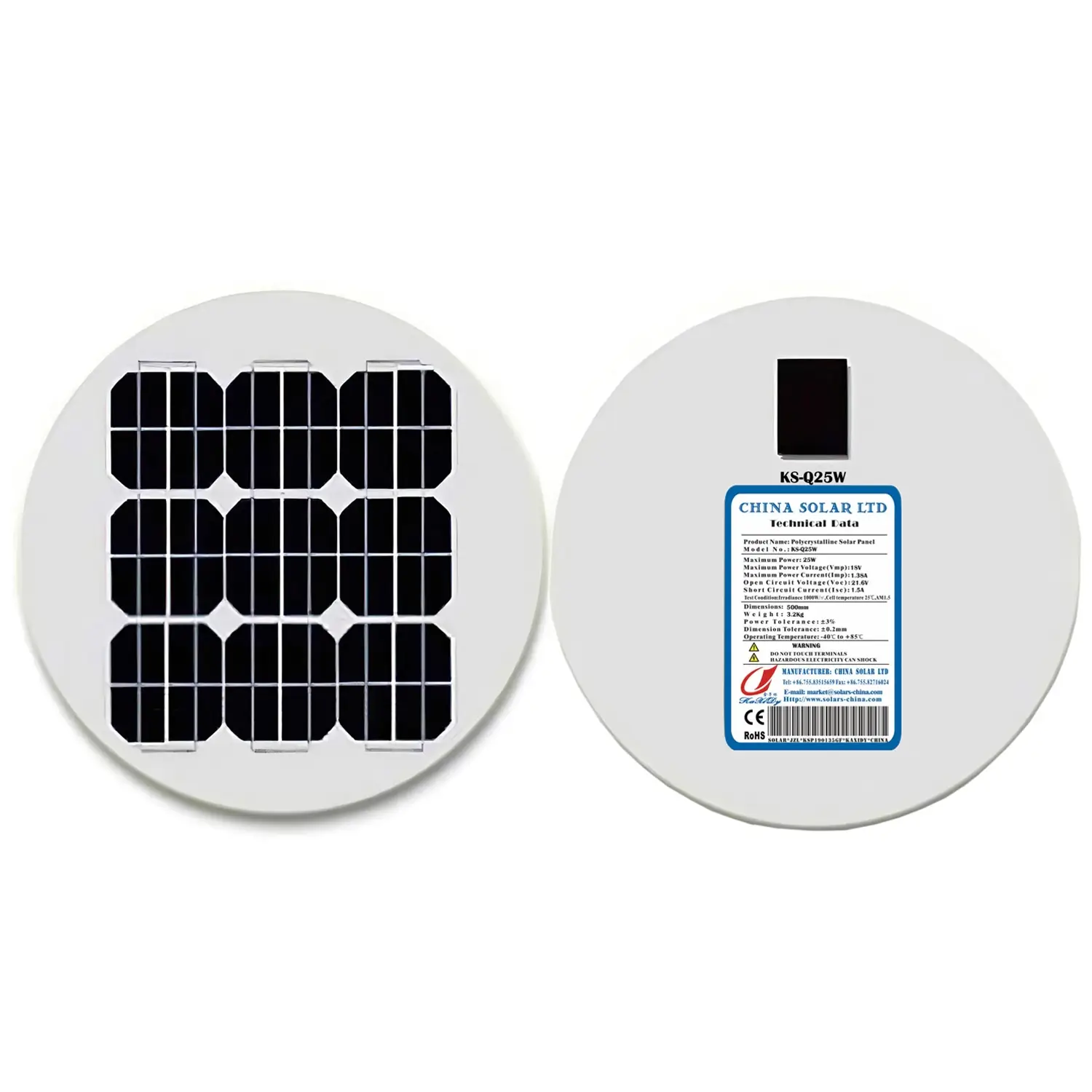 round solar panel 25W