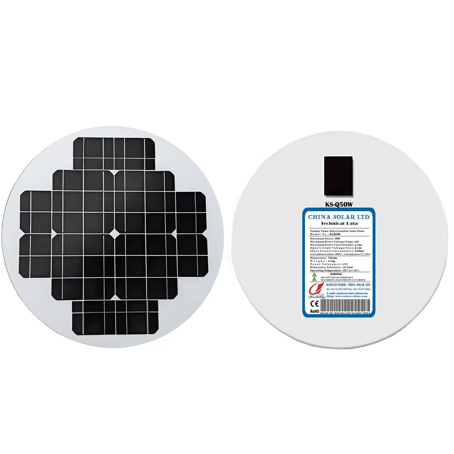 Kreisförmig Solarmodule 50W